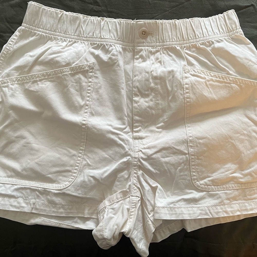 Madewell Cream Elastic-Waist Utility Shorts - Picture 5 of 7
